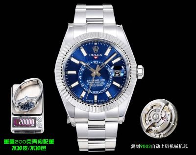 AR Factory Rolex Sky-Dweller 42mm 9002 Movement Blue Face White Gold Oyster Band Watch